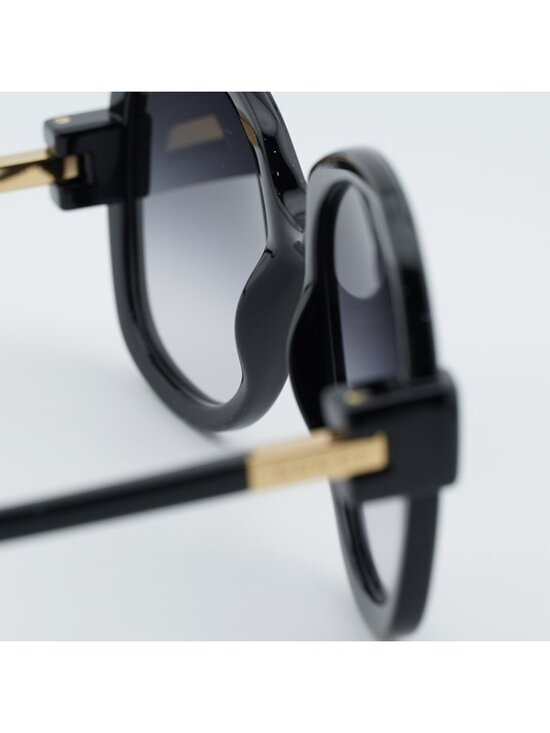 Gucci GG1432S 002 Butterfly Sunglasses Black Square Frame, Grey Lenses